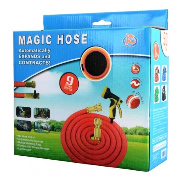 Шланг, що розтягується, Magic Hose, з розпилювачем, 15м